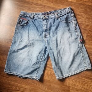 Vtg Men's 42 Carpenter Dad Shorts Light Wash Baggy Denim Y2K Skater Workwear 90s